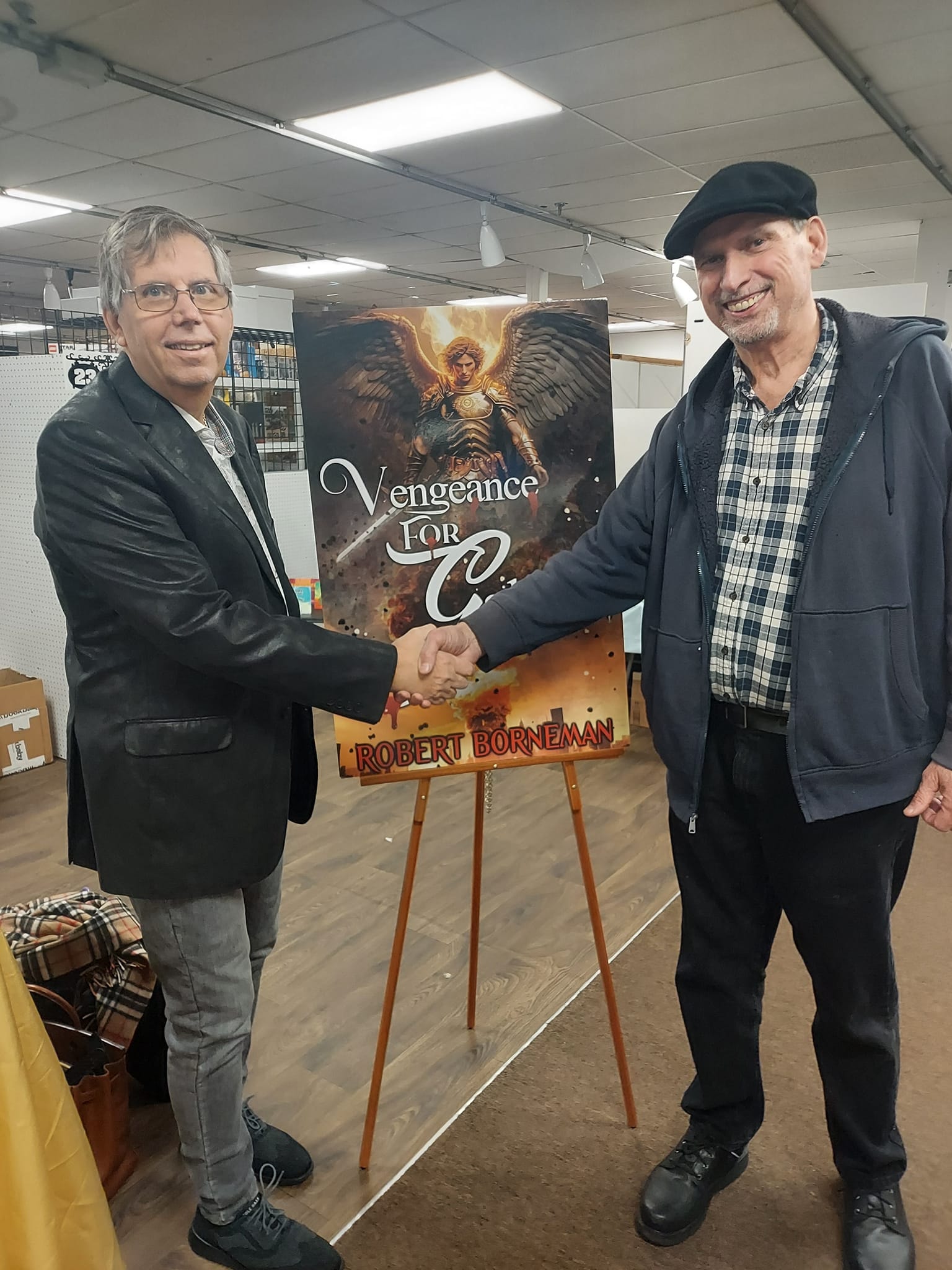 Cousin Ron at a book signing with Robert Borneman